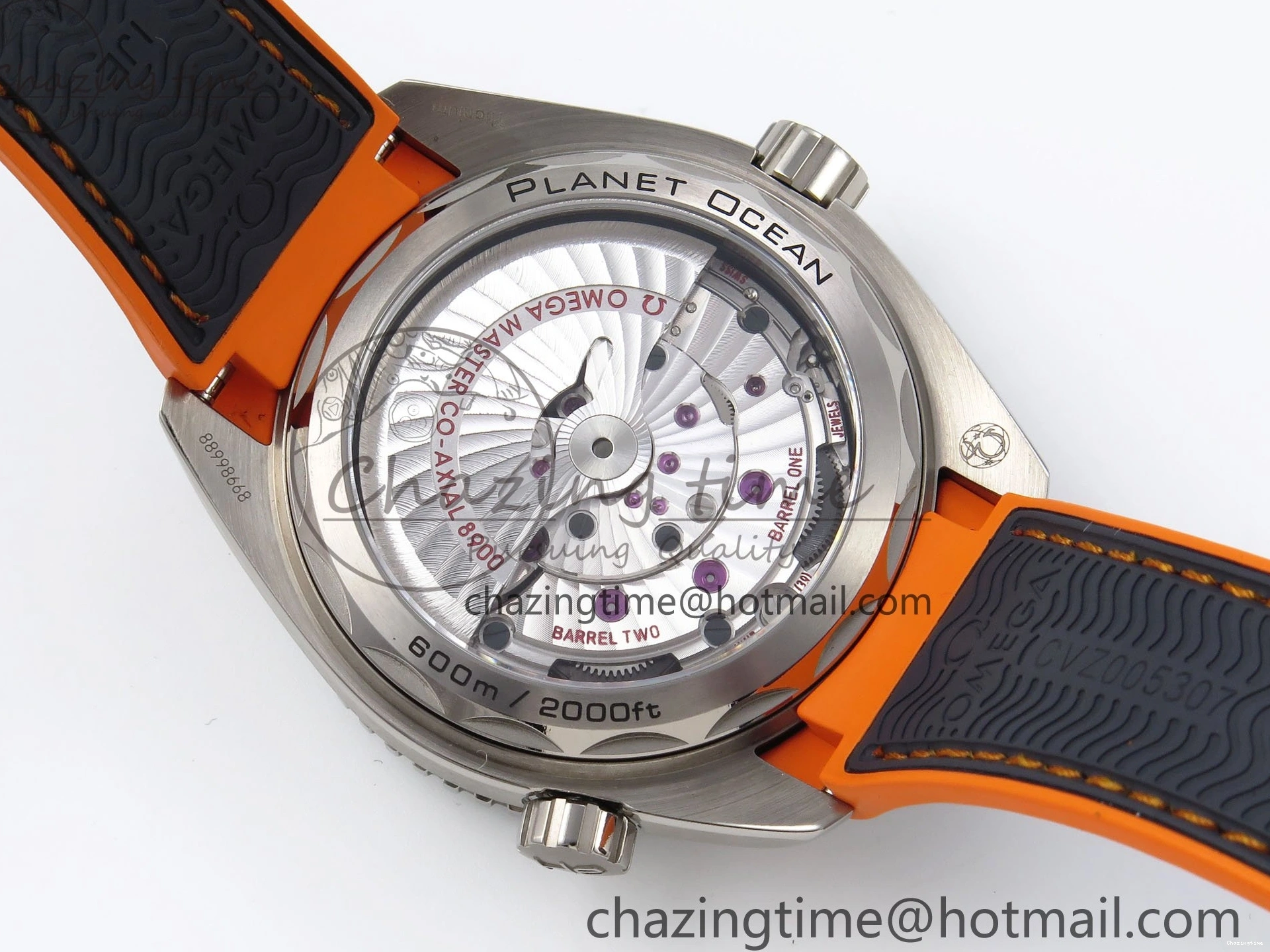 0227 Comfortable Planet Ocean 43.5mm SS VSF 1:1 Best Edition Black Orange Bezel Gray Dial on Nylon Strap A8900 Super Clone V 7730